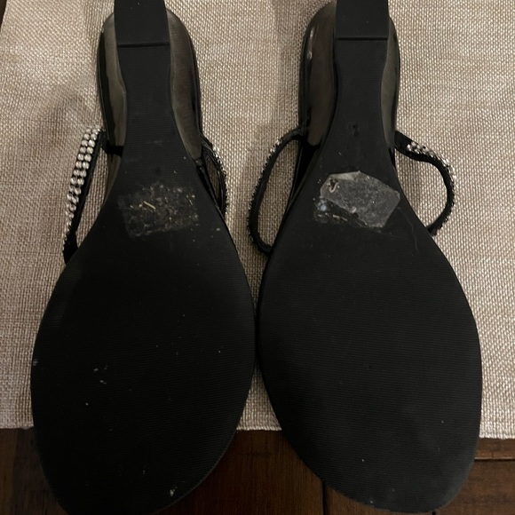 Silver bling size 9 flip flops with a short heel from White House Black Market - Picture 2 of 2